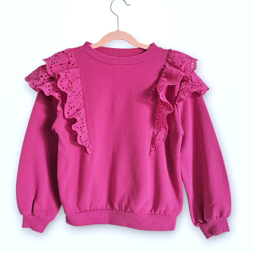 H&M Ruffled Pink Sweater